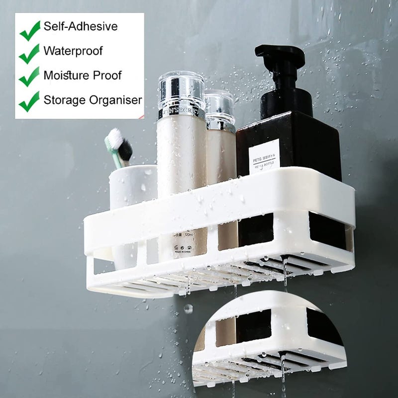 Marmik Bathroom Rack Bathroom Accessories Bathroom Shelf Shelves Wall Mounted Shelf Bathroom Hardware and Accessories Washroom Basin Kitchen Multipurpose Shelves Holder Self Stand Pack of 4 - Image 5