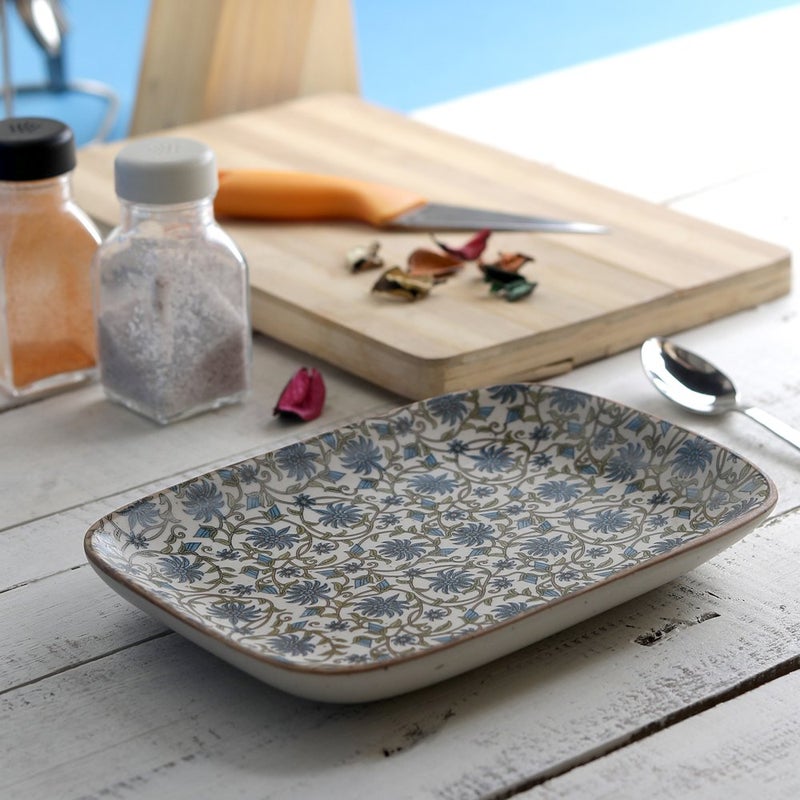 Miah Decor Ceramic Handcrafted Flowers Nut Serving Tray Decal, Set of 2, Multi-Color - Image 5