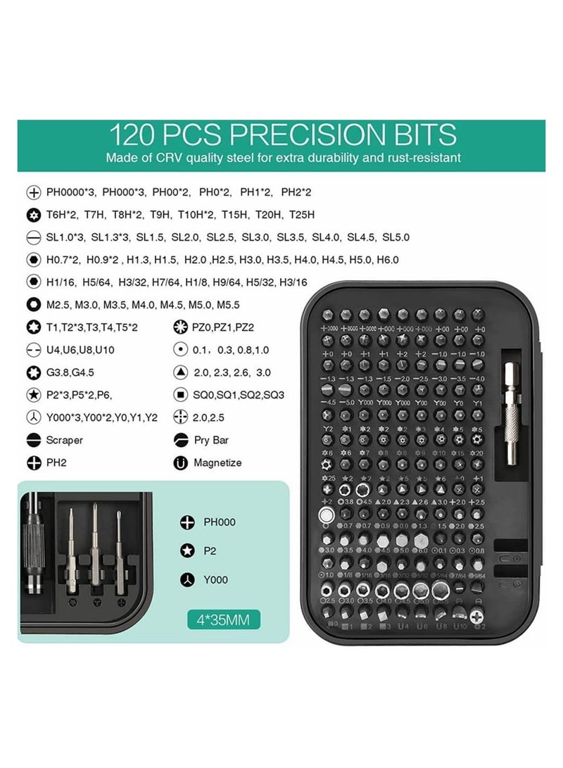Cool Baby Style COOLBABY Precision Screwdriver Set New Version 130 in 1 Screwdriver Kit with 120 Screwdriver Bits Repair Tool Kit With Magnetizer For Smart Phone Household(Black)  - Image 2