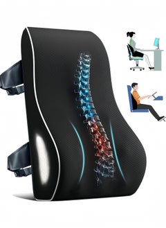 Ergonomic Lumbar Support Pillow for Office Chair,Back Support Pillow for Car,Computer Chair,Recliner Memory Foam Back Cushion for Pain Relief Improve Posture,Mesh Cover Double Adjustable Straps