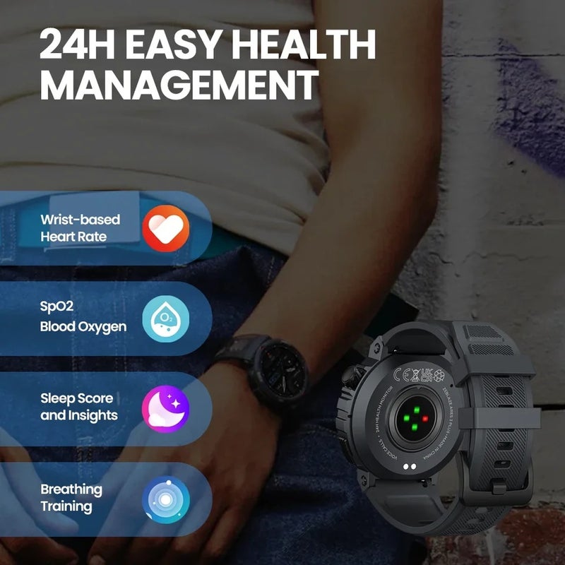 زيبليز ساعة ذكية Zeblaze Ares 3 Plus 1.43'' HD Amoled Display Voice Calling Smartwatch 3D Interactive Health&Fitness Tracking Smart Watch - Image 5