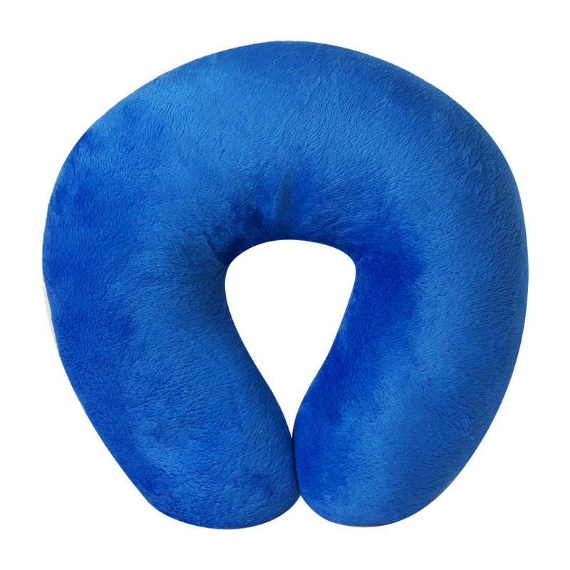 Cloudz Kids Dual Comfort Microbead Airplane Travel Neck Pillow. Super Soft Cozy Plush on One Side, Cool Relaxing Spandex on The Other! Keep Your Kids Comfy and Supported at Home or On The Go! - Blue - Image 3