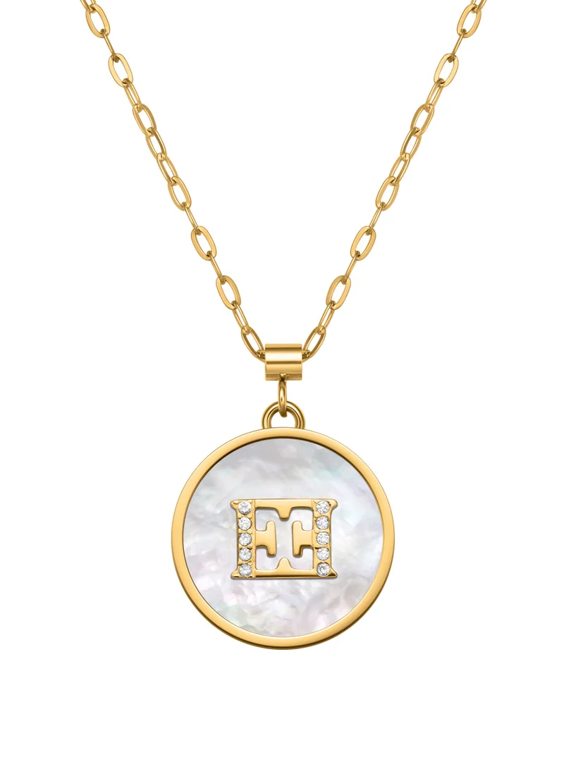 ESCADA Caroline Necklace for Women Mother-of-Pearl Pendant, Iconic Logo, Timeless Elegance and Contemporary Allure