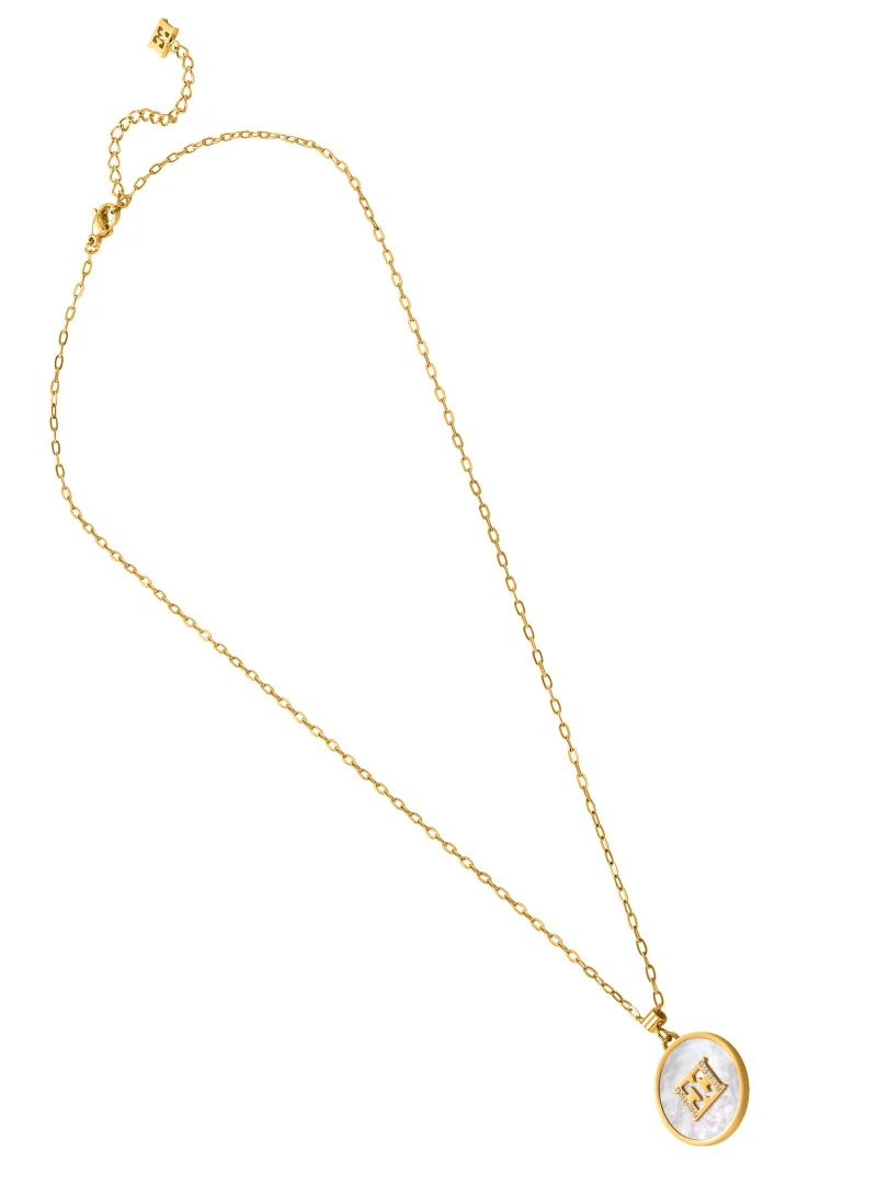 ESCADA Caroline Necklace for Women Mother-of-Pearl Pendant, Iconic Logo, Timeless Elegance and Contemporary Allure