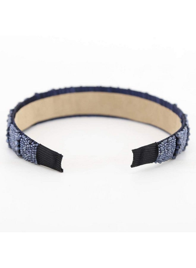 BTWTRY Twtry Navy Blue Broadside Hand Made Crystal Headband Fashion Lssuing Boutique Press Hair Headband For Woman And Girl Hair Accessories (Navy Blue) - Image 4