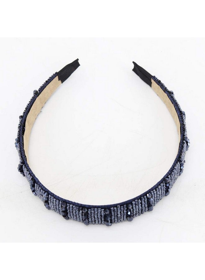 BTWTRY Twtry Navy Blue Broadside Hand Made Crystal Headband Fashion Lssuing Boutique Press Hair Headband For Woman And Girl Hair Accessories (Navy Blue) - Image 5
