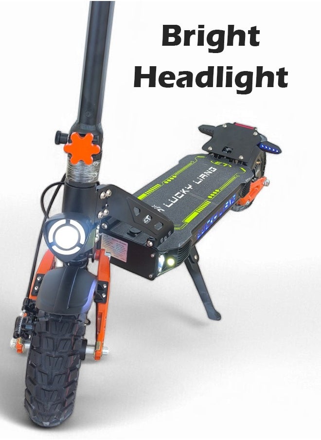 L3 Electric Folding Scooter, 1500W Motor, 48V 23.4AH Battery, 60KM/H Max Speed, 80KM Range, 10 Inches Tires, Dual Suspension and Disc Brakes with NFC Lock System, E-Scooter with Helmet and Safety Vest