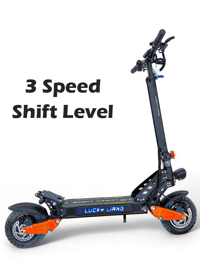 L3 Electric Folding Scooter, 1500W Motor, 48V 23.4AH Battery, 60KM/H Max Speed, 80KM Range, 10 Inches Tires, Dual Suspension and Disc Brakes with NFC Lock System, E-Scooter with Helmet and Safety Vest