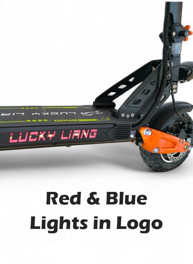 L3 Electric Folding Scooter, 1500W Motor, 48V 23.4AH Battery, 60KM/H Max Speed, 80KM Range, 10 Inches Tires, Dual Suspension and Disc Brakes with NFC Lock System, E-Scooter with Helmet and Safety Vest