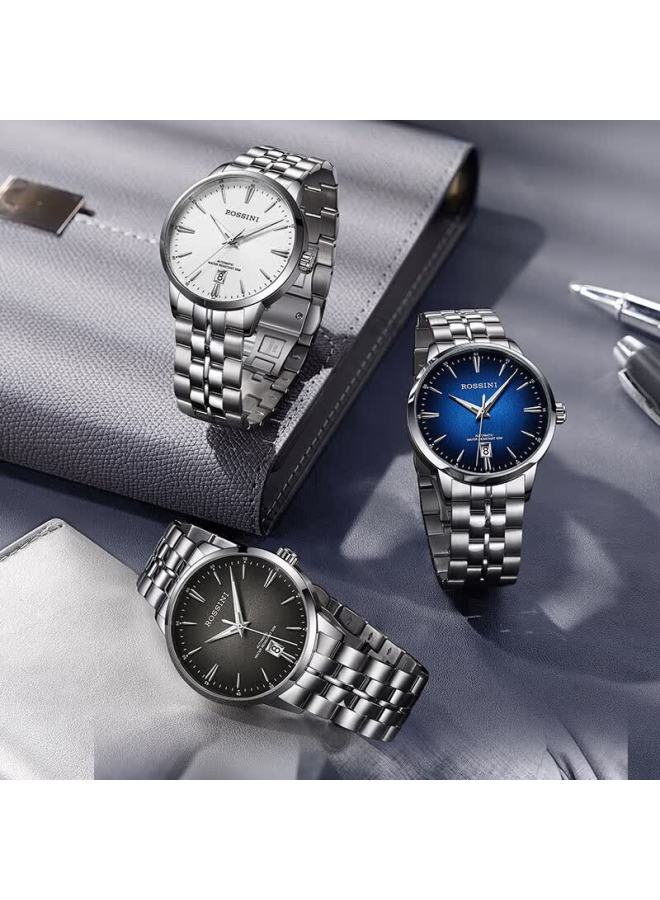 Rossini Men's Automatic Mechanical Watch Steel Band Calendar Men's Watch Birthday Christmas Valentine's Day Boyfriend Gift - Image 4