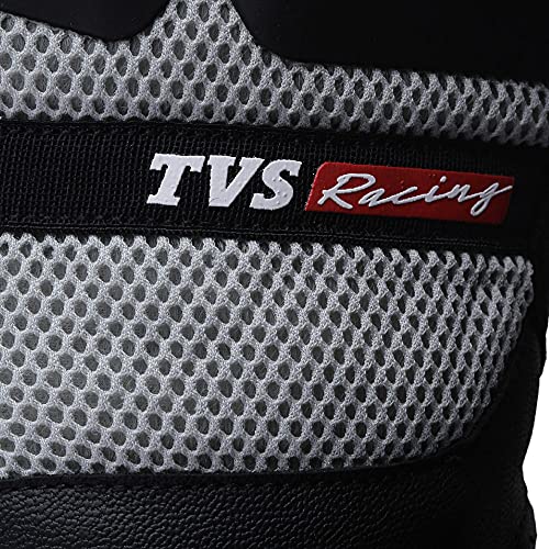 TVS Riding Gloves for Men-Mesh for Ventilation, Bike Riding Gloves with Touch Screen Compatible & Visor Wiper Fingertips, TPR Protection for Knuckles-Premium Bike Gloves for Riding Comfort (Grey-M) - Image 5