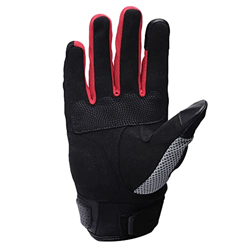 TVS Riding Gloves for Men-Mesh for Ventilation, Bike Riding Gloves with Touch Screen Compatible & Visor Wiper Fingertips, TPR Protection for Knuckles-Premium Bike Gloves for Riding Comfort (Grey-M) - Image 3