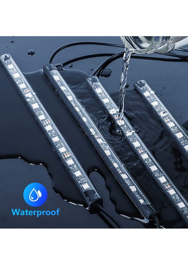 شريط اضاءة LED للسيارة، 4 قطع 48 لمبة ن خلال منفذ الولاعة 12 فولت  متعدد الالوان  توضع تحت المقاعد والطبلون  مع وظيفة التفاعل مع الاصوات المحيطة وجهاز تحكم عن بعد - Image 4