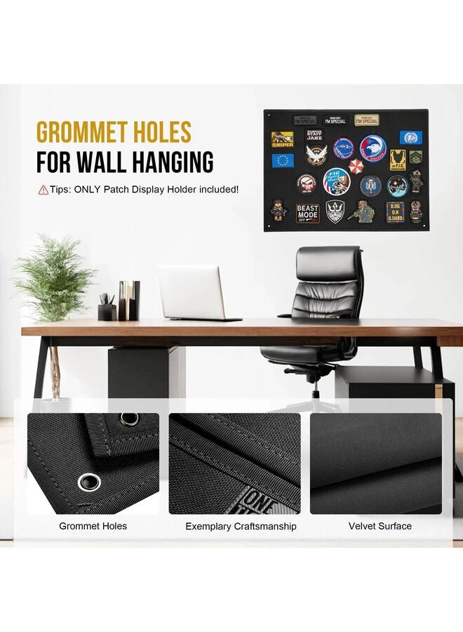 جي جوت لوحة عرض رقعة تكتيكية، حامل لوحة رقعة مضحكة قابلة للطي مقاس 43 بوصة × 28 بوصة لزي المعنويات القتالي للجيش، شعارات بحلقة خطافية - أسود - Image 4