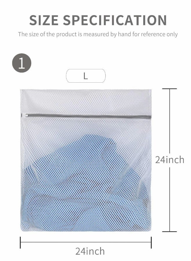 Laundry Bag, 2 XX-Large Honeycomb Delicates Bags for Washing Machine, 24 x 24 Inches Lingerie Bags, Mesh Wash Bag, Travel Storage Organize Bag, Travel Laundry Bag (White, 2 Large) - Image 5