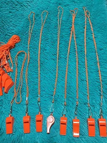 DYBADYSA 20 Pcs Orange Plastic Loud Whistles with Lanyard for Referee Coaches Basketball Football Sports Training Game Event Lifeguard Survival Emergency Fun School Kids Tool Set Suppliers - Image 3