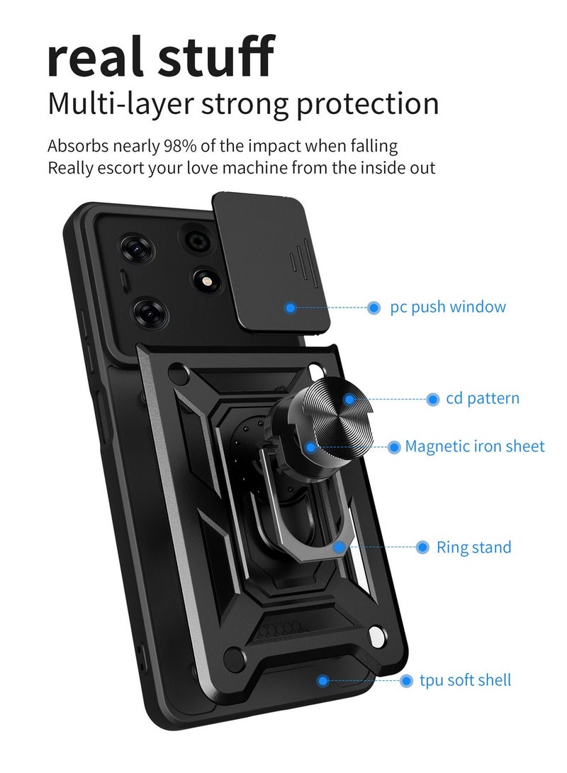 Tecno Spark 10 Pro 4G Case Cover Slide Camera Len Protector Silicone Non-slip Shockproof Anti-Scratch Protective Anti-scratch Mobile Phone Back Cover Full Body Accessories Protector