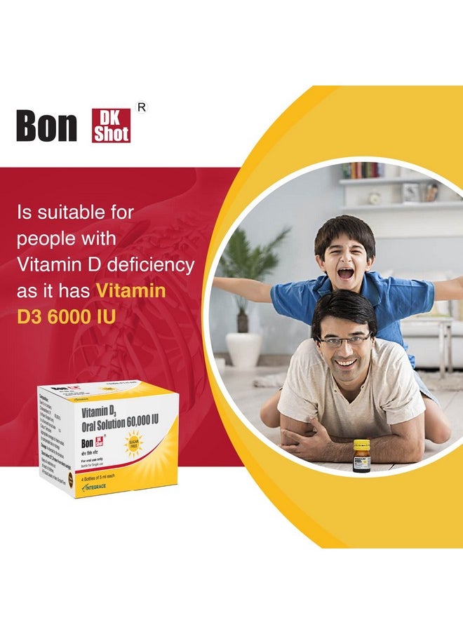 Dk Shot Sugarfree Vitamin D3 Oral Solution(8 Shots Of 5Ml Each) Sugar Free Shot With Pineapple Flavour,Liquid Syrup, 1 Count