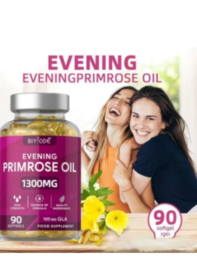 BIYODE Evening Primrose Oil 1300mg Softgels, 90 Count, Cold-Pressed and High-Potency, Skin, Hormonal and Women’s Health Support - Image 4