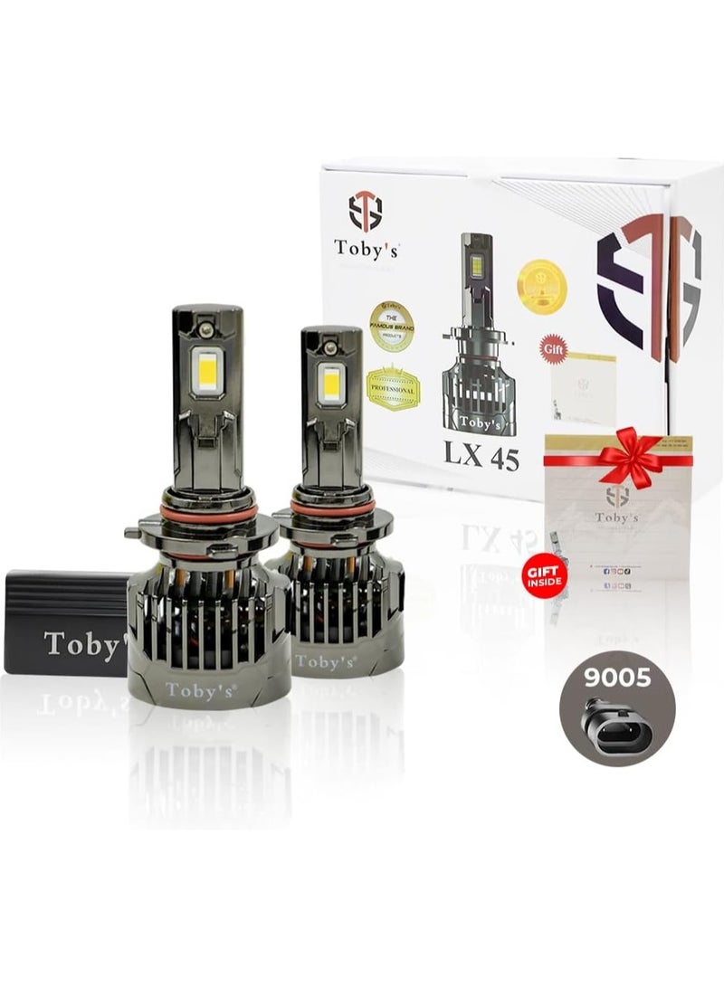 توبيز مجموعة مصابيح أمامية LED جديدة تمامًا من طراز LX 45-9005/9006 بدرجة حرارة لون 6500 كلفن وقوة 90 وات وقوة 9000 لومن وإضاءة فائقة مثالية للرحلات الطويلة - Image 1