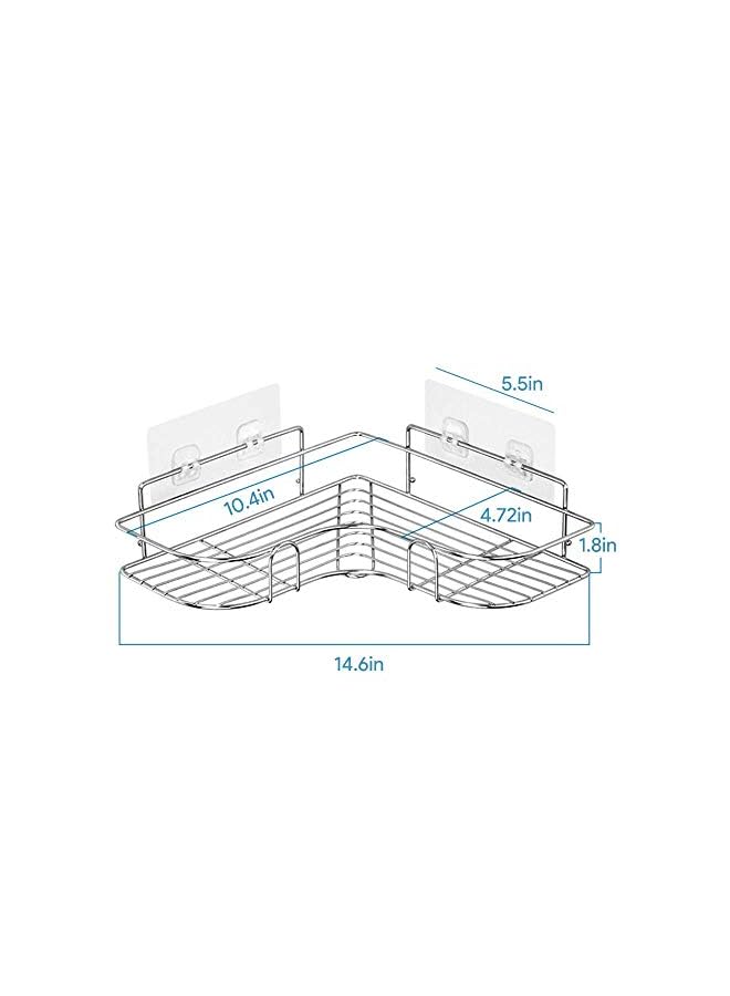 vesus 2PCS Corner Shower Caddy Adhesive Bathroom Stainless Steel Shelves Floating Shelves for Kitchen,Bathroom Organizer,Decor  - Image 2