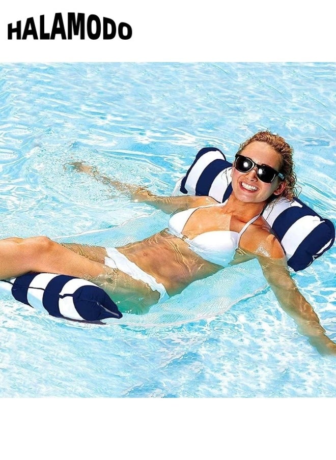 Inflatable Pool Floats Adult Size Water Hammock Pool Rafts Lounge Chairs Floating Multi-Purpose Pool Floaties Toys Floats for Adults Vacation Fun and Rest