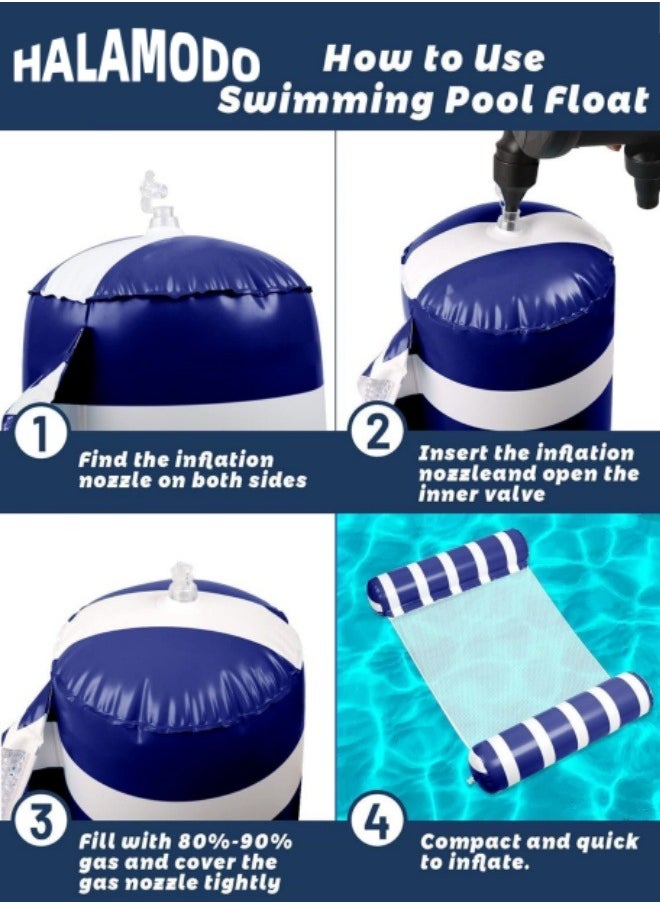 Inflatable Pool Floats Adult Size Water Hammock Pool Rafts Lounge Chairs Floating Multi-Purpose Pool Floaties Toys Floats for Adults Vacation Fun and Rest