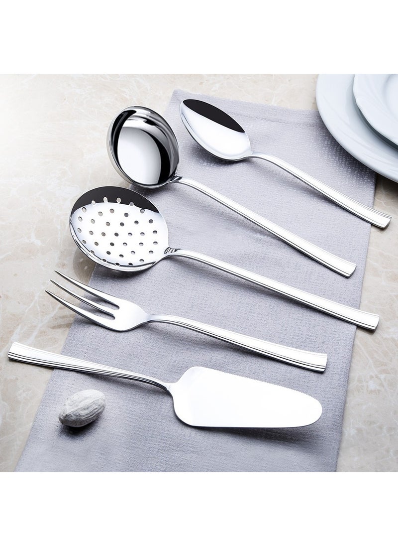 Nehir Katre Plain 5 Piece Stainless Steel Serving Set 