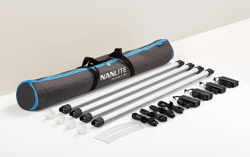 Nanlite PavoTube II 30C 4 LED Tube Lights with AC Chargers Mounts and Case 4 Light Kit - Image 2