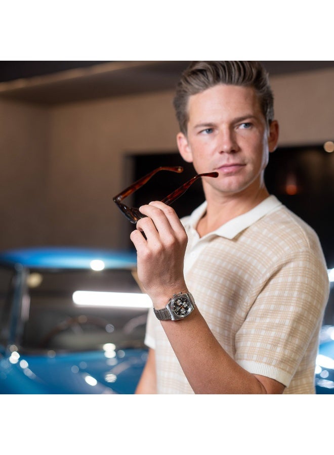 كاسيو ساعة كاسيو إديفيس EFB-730D-1AVUDF للرجال من الستانلس ستيل مع قرص أسود وزجاج ياقوتي – مقاومة للماء حتى 100 متر - Image 4