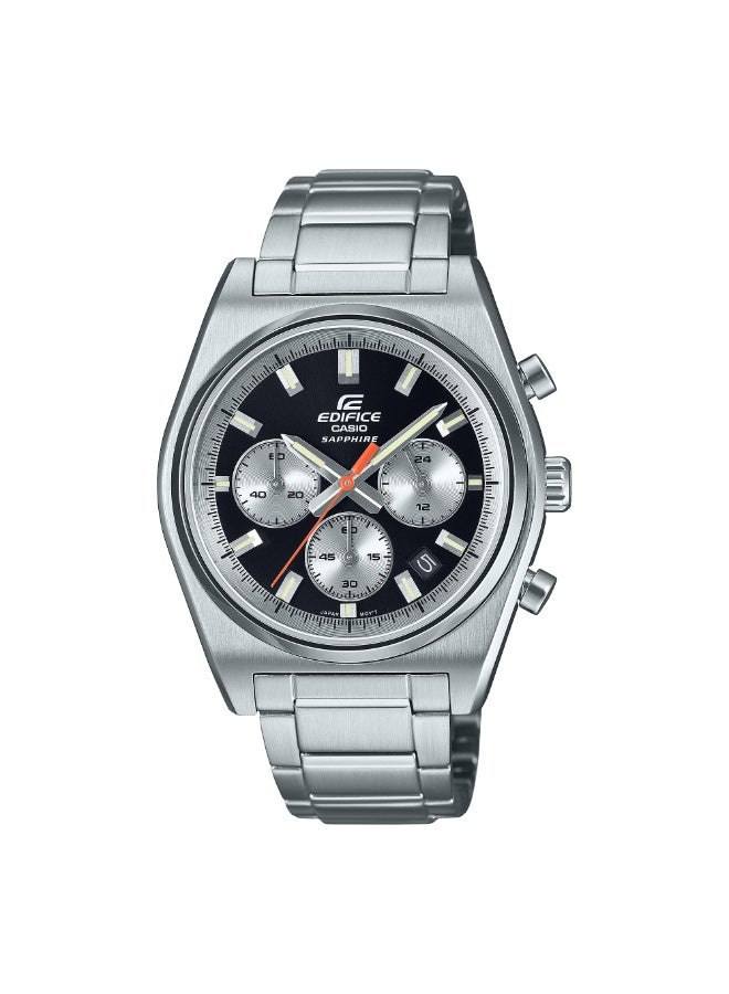 كاسيو ساعة كاسيو إديفيس EFB-730D-1AVUDF للرجال من الستانلس ستيل مع قرص أسود وزجاج ياقوتي – مقاومة للماء حتى 100 متر - Image 1