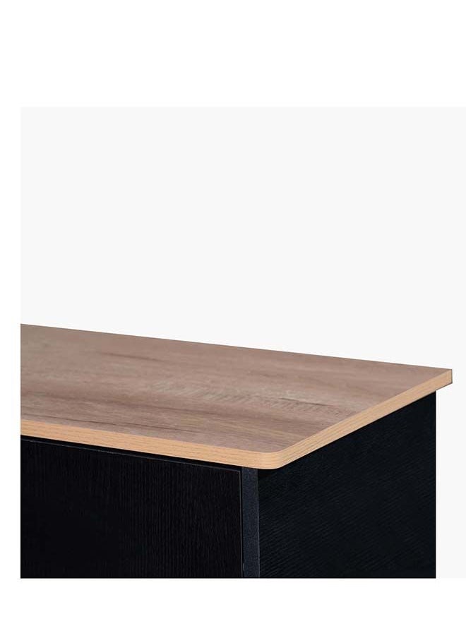 Home Box - Jordan 4-Drawer Dresser | Dressing Table | Vanity Table | Makeup Table without Mirror Black/Brown 80x90.5x40 cm - Image 1