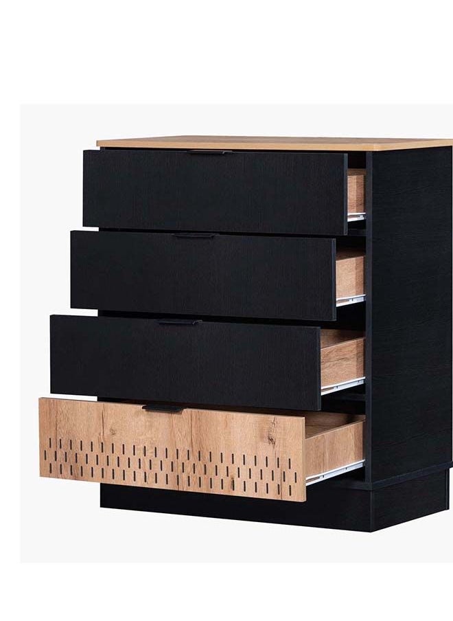 Jordan 4-Drawer Dresser | Dressing Table | Vanity Table | Makeup Table without Mirror Black/Brown 80x90.5x40 cm - pzsku/Z2104A1ECAF75224609B9Z/45/_/1676467594/a0ead178-afad-42d7-9394-e9ed0dc9d4b5