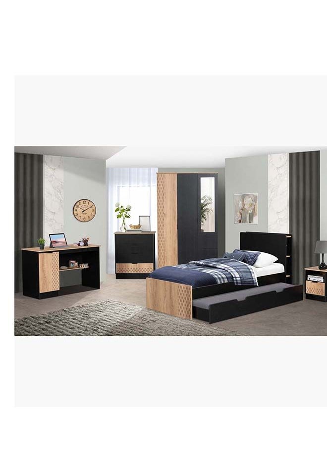Home Box - Jordan 4-Drawer Dresser | Dressing Table | Vanity Table | Makeup Table without Mirror Black/Brown 80x90.5x40 cm - Image 1