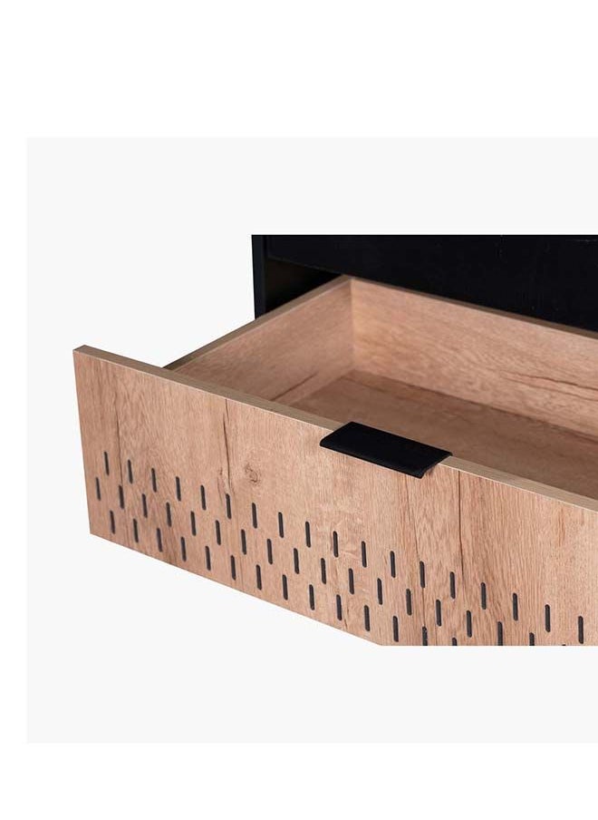 Home Box - Jordan 4-Drawer Dresser | Dressing Table | Vanity Table | Makeup Table without Mirror Black/Brown 80x90.5x40 cm - Image 1