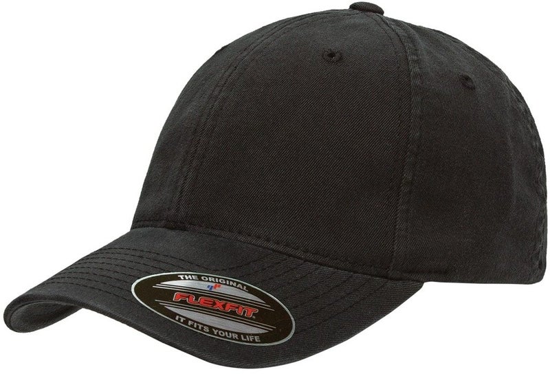Flexfit 6997 Low Profile Garment Washed Cotton Cap - Small/Medium (Black) - Image 1