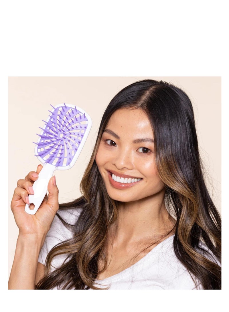 Zikra Wet & Dry Vented Detangling Hair Brush, Anti Static Hairbrush Nylon Great, Long Thick Curly Scalp Massage Brush Toddler Brush Hair for All Hair Types (Purple #2,One Size) - Image 4