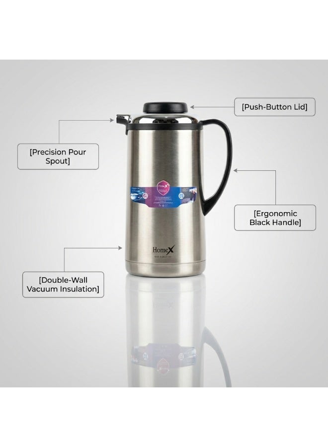 Homex Stainless Steel Tea Coffee Vacuum Flask Thermos 1.6L, Double Wall Insulation Hot Cold Water/Tea/Coffee Flask BPA-Free Leak-Proof for Home Office Outdoor - Image 2