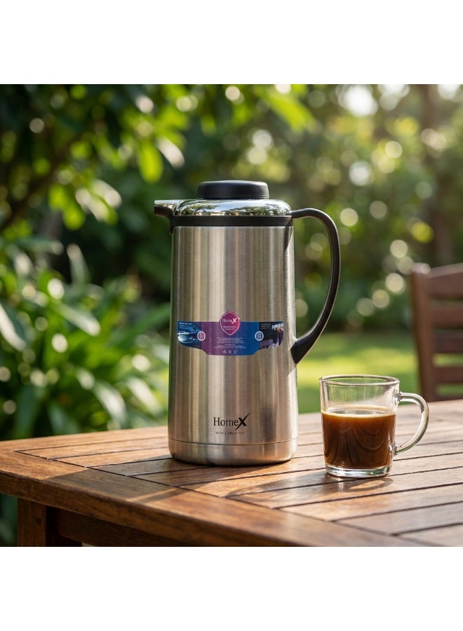 Homex Stainless Steel Tea Coffee Vacuum Flask Thermos 1.6L, Double Wall Insulation Hot Cold Water/Tea/Coffee Flask BPA-Free Leak-Proof for Home Office Outdoor - Image 1