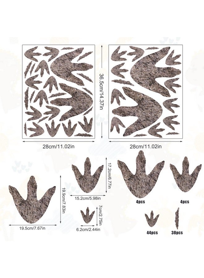 PEUTIER 90pcs Dinosaur Footprint Decals, Dinosaur Décor Realistic Peel and Stick Dino Track Stickers Removable Dinosaur Stickers Footprint for Boys, Baby, Teens, Bedroom, Nursery - Image 2