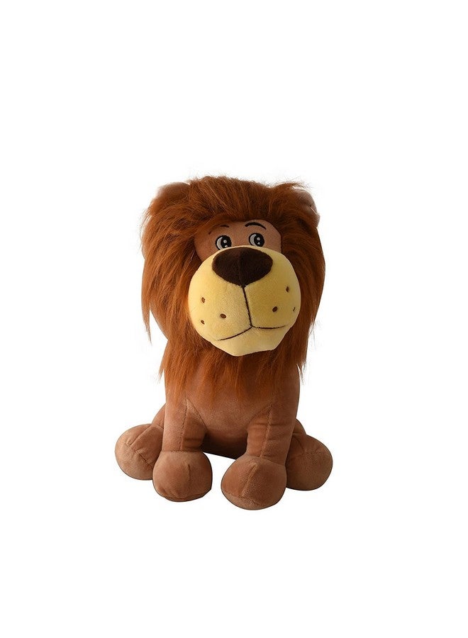 تيكلز لعبة حيوان قطيفة محشوة ناعمة على شكل أسد الغابة أليكس لغرفة الأطفال (الحجم: 30 سم اللون: بني) - Image 1