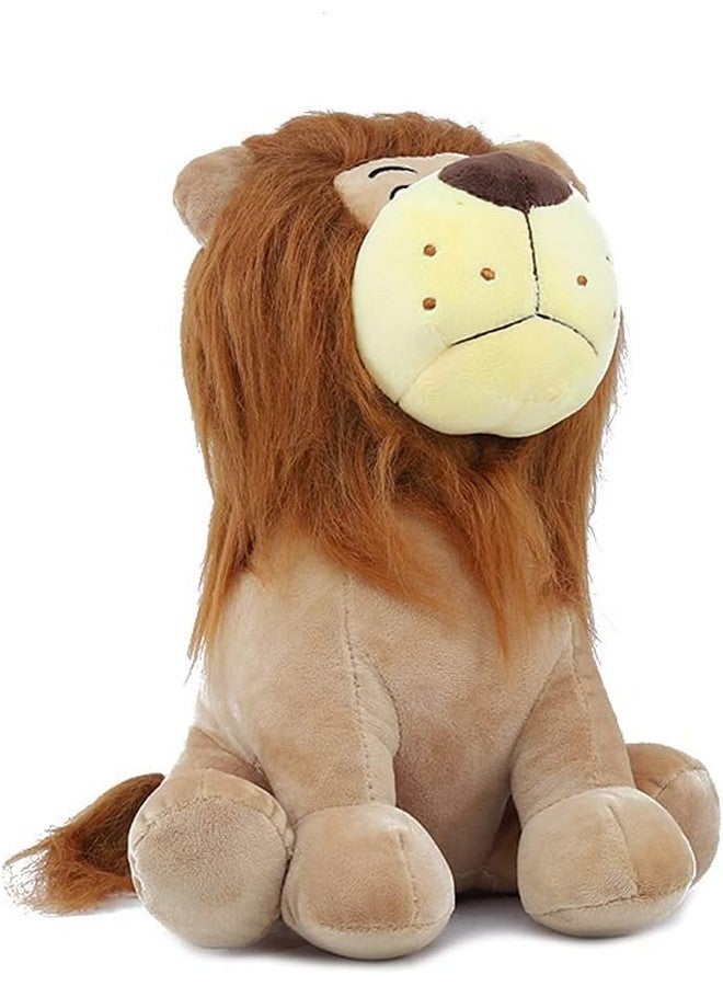تيكلز لعبة حيوان قطيفة محشوة ناعمة على شكل أسد الغابة أليكس لغرفة الأطفال (الحجم: 30 سم اللون: بني) - Image 2