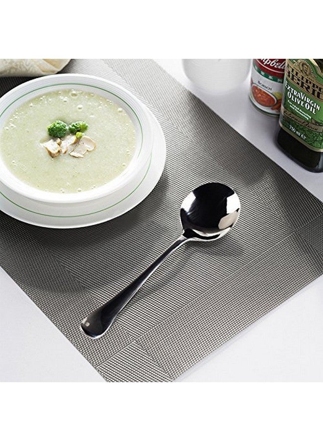 amovee Poons, Amovee Wholesale Stainless Steel Alpha Round Spoons, Set Of 8 - Image 5