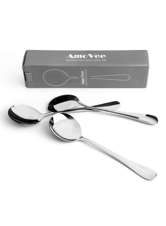 amovee Poons, Amovee Wholesale Stainless Steel Alpha Round Spoons, Set Of 8 - Image 3