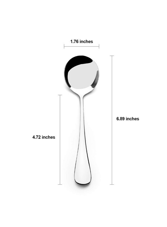 amovee Poons, Amovee Wholesale Stainless Steel Alpha Round Spoons, Set Of 8 - Image 4