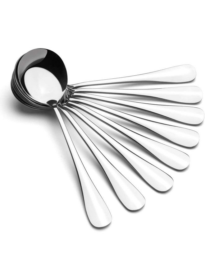 amovee Poons, Amovee Wholesale Stainless Steel Alpha Round Spoons, Set Of 8 - Image 1