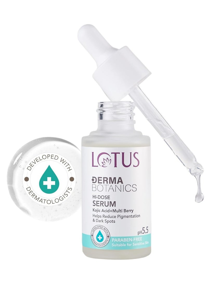 LOTUS HERBALS dermabotanics kojic acid multi berry hi dose serum reduces pigmentation dark spots calms redness dermatologist made non irritating ph 5 point 5 for sensitive skin 28ml - Image 1