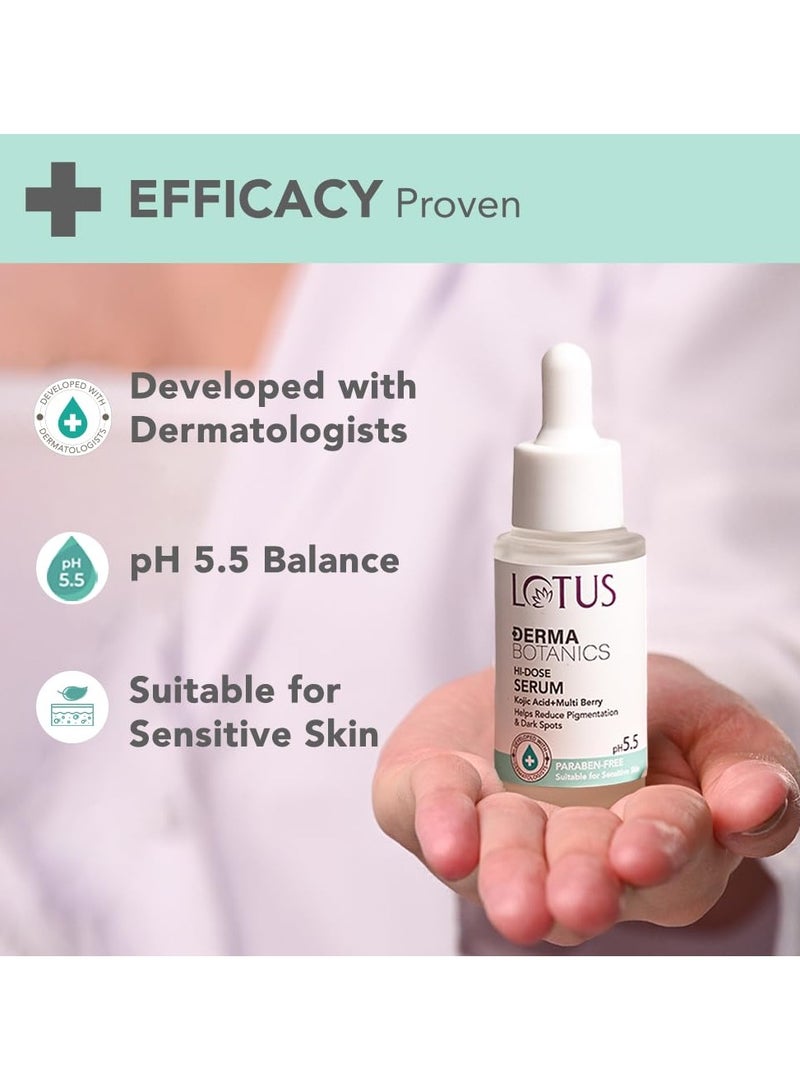 LOTUS HERBALS dermabotanics kojic acid multi berry hi dose serum reduces pigmentation dark spots calms redness dermatologist made non irritating ph 5 point 5 for sensitive skin 28ml - Image 3