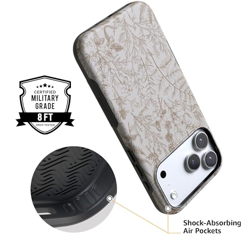 Casely iPhone 17 Pro Max Case | Beige Garden | Neutral Floral | Compatible with MagSafe | Bold Protective Design - Image 4