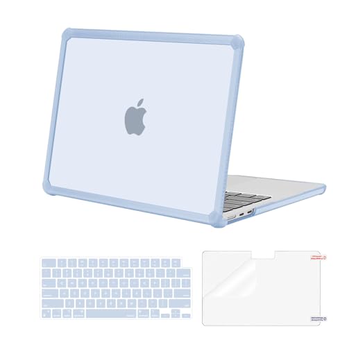MOSISO Compatible with MacBook Air 13 inch Case M5 2026 M4 2025 M3 M2 20242022 A3449 A3240 A3113 A26813 in 1 Kit CrackResistant Heavy Duty Protective Plastic Hard Case with TPU Bumper Baby Blue - Image 1